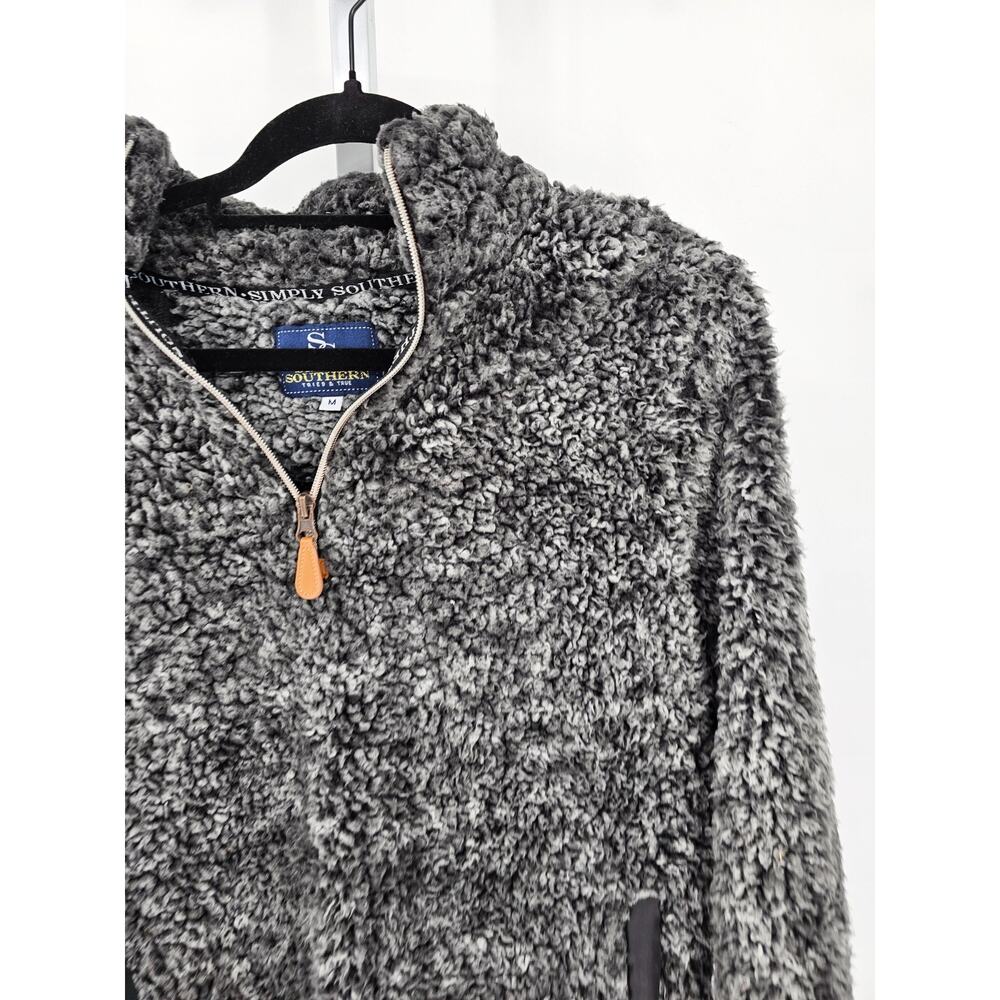 Simply Southern Womens Sz M gray sherpa fleece 1/4 zip pullover Super Soft - Picture 2 of 4
